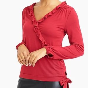 J Crew Mercantile Ruffle Trim Wrap Dress